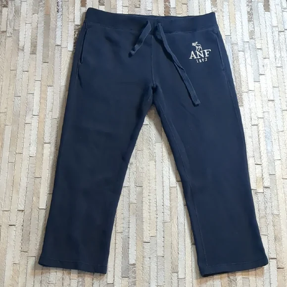 Vintage Abercrombie & Fitch Men's Y2K Navy Moose Embroidered Sweatpants - Picture 2 of 7